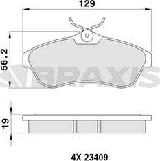 Braxis AA0054 - Kit de plaquettes de frein, frein à disque cwaw.fr