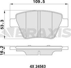 Braxis AA0055 - Kit de plaquettes de frein, frein à disque cwaw.fr