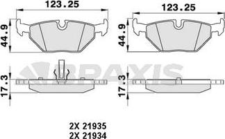 Braxis AA0056 - Kit de plaquettes de frein, frein à disque cwaw.fr