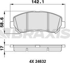 Braxis AA0051 - Kit de plaquettes de frein, frein à disque cwaw.fr