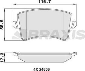 Braxis AA0058 - Kit de plaquettes de frein, frein à disque cwaw.fr