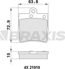 Braxis AA0053 - Kit de plaquettes de frein, frein à disque cwaw.fr