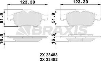 Braxis AA0068 - Kit de plaquettes de frein, frein à disque cwaw.fr