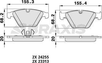 Braxis AA0063 - Kit de plaquettes de frein, frein à disque cwaw.fr