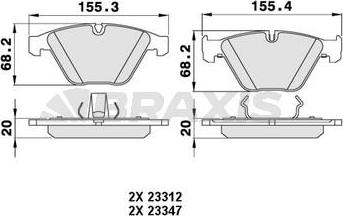 Braxis AA0067 - Kit de plaquettes de frein, frein à disque cwaw.fr