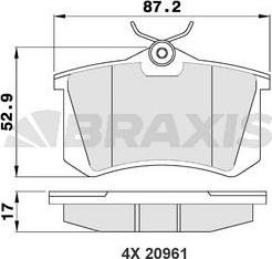 Braxis AA0005 - Kit de plaquettes de frein, frein à disque cwaw.fr