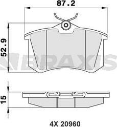 Braxis AA0016 - Kit de plaquettes de frein, frein à disque cwaw.fr