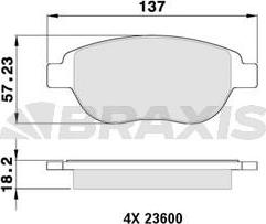 Braxis AA0013 - Kit de plaquettes de frein, frein à disque cwaw.fr