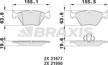 Braxis AA0084 - Kit de plaquettes de frein, frein à disque cwaw.fr