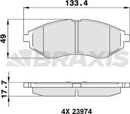 Braxis AA0085 - Kit de plaquettes de frein, frein à disque cwaw.fr