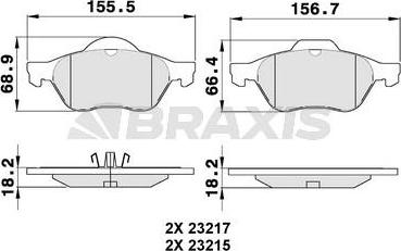 Braxis AA0080 - Kit de plaquettes de frein, frein à disque cwaw.fr