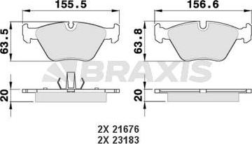 Braxis AA0083 - Kit de plaquettes de frein, frein à disque cwaw.fr