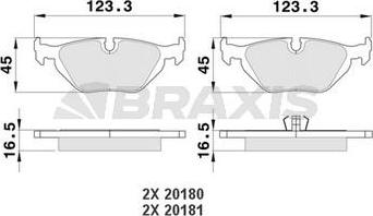 Braxis AA0082 - Kit de plaquettes de frein, frein à disque cwaw.fr