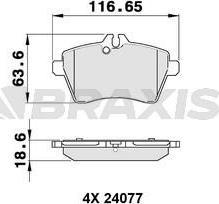 Braxis AA0039 - Kit de plaquettes de frein, frein à disque cwaw.fr