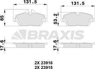 Braxis AA0031 - Kit de plaquettes de frein, frein à disque cwaw.fr