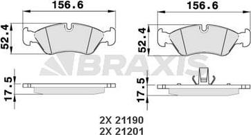 Braxis AA0038 - Kit de plaquettes de frein, frein à disque cwaw.fr