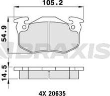 Braxis AA0037 - Kit de plaquettes de frein, frein à disque cwaw.fr