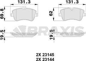 Braxis AA0029 - Kit de plaquettes de frein, frein à disque cwaw.fr