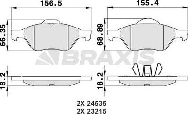 Braxis AA0026 - Kit de plaquettes de frein, frein à disque cwaw.fr