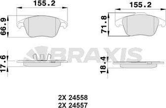 Braxis AA0076 - Kit de plaquettes de frein, frein à disque cwaw.fr