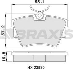 Braxis AA0070 - Kit de plaquettes de frein, frein à disque cwaw.fr