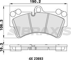 Braxis AA0199 - Kit de plaquettes de frein, frein à disque cwaw.fr