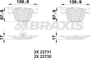 Braxis AA0194 - Kit de plaquettes de frein, frein à disque cwaw.fr