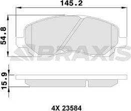 Braxis AA0190 - Kit de plaquettes de frein, frein à disque cwaw.fr