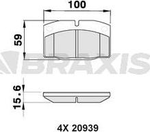 Braxis AA0192 - Kit de plaquettes de frein, frein à disque cwaw.fr