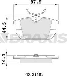 Braxis AA0144 - Kit de plaquettes de frein, frein à disque cwaw.fr