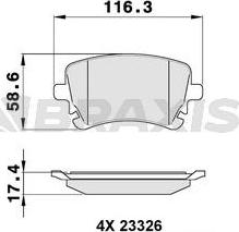 Braxis AA0145 - Kit de plaquettes de frein, frein à disque cwaw.fr