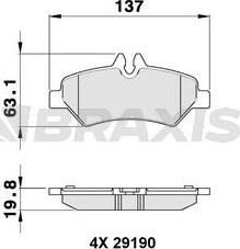 Braxis AA0140 - Kit de plaquettes de frein, frein à disque cwaw.fr