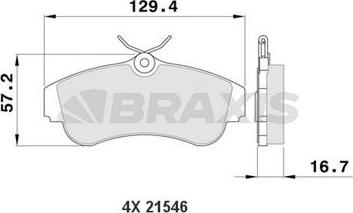 Braxis AA0141 - Kit de plaquettes de frein, frein à disque cwaw.fr