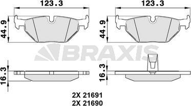 Braxis AA0148 - Kit de plaquettes de frein, frein à disque cwaw.fr