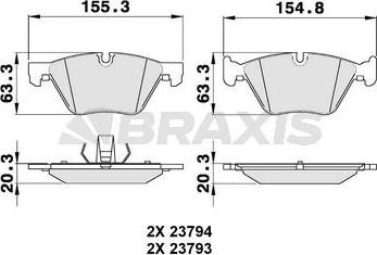 Braxis AA0143 - Kit de plaquettes de frein, frein à disque cwaw.fr