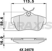 Braxis AA0159 - Kit de plaquettes de frein, frein à disque cwaw.fr