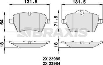 Braxis AA0156 - Kit de plaquettes de frein, frein à disque cwaw.fr