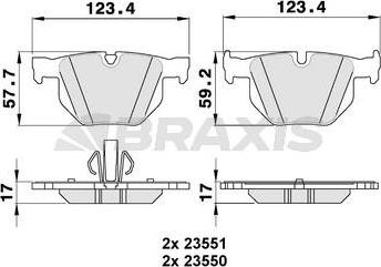 Braxis AA0151 - Kit de plaquettes de frein, frein à disque cwaw.fr