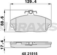 Braxis AA0153 - Kit de plaquettes de frein, frein à disque cwaw.fr