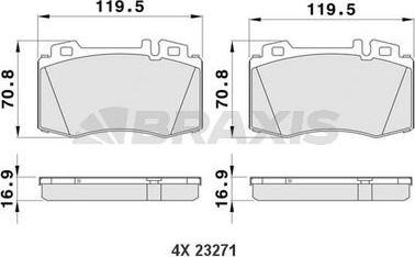 Braxis AA0169 - Kit de plaquettes de frein, frein à disque cwaw.fr