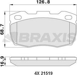 Braxis AA0165 - Kit de plaquettes de frein, frein à disque cwaw.fr