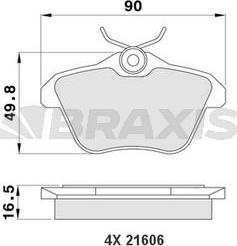 Braxis AA0166 - Kit de plaquettes de frein, frein à disque cwaw.fr