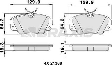 Braxis AA0161 - Kit de plaquettes de frein, frein à disque cwaw.fr