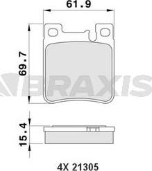 Braxis AA0163 - Kit de plaquettes de frein, frein à disque cwaw.fr