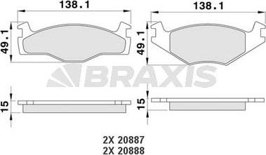 Braxis AA0167 - Kit de plaquettes de frein, frein à disque cwaw.fr