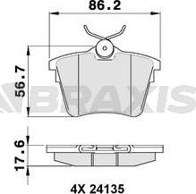 Braxis AA0105 - Kit de plaquettes de frein, frein à disque cwaw.fr