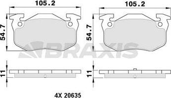 Braxis AA0100 - Kit de plaquettes de frein, frein à disque cwaw.fr