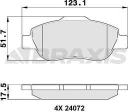 Braxis AA0102 - Kit de plaquettes de frein, frein à disque cwaw.fr