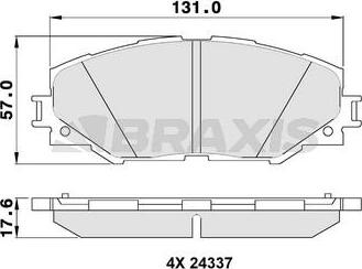 Braxis AA0107 - Kit de plaquettes de frein, frein à disque cwaw.fr