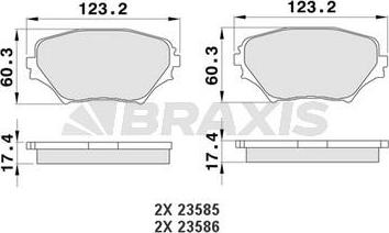 Braxis AA0114 - Kit de plaquettes de frein, frein à disque cwaw.fr